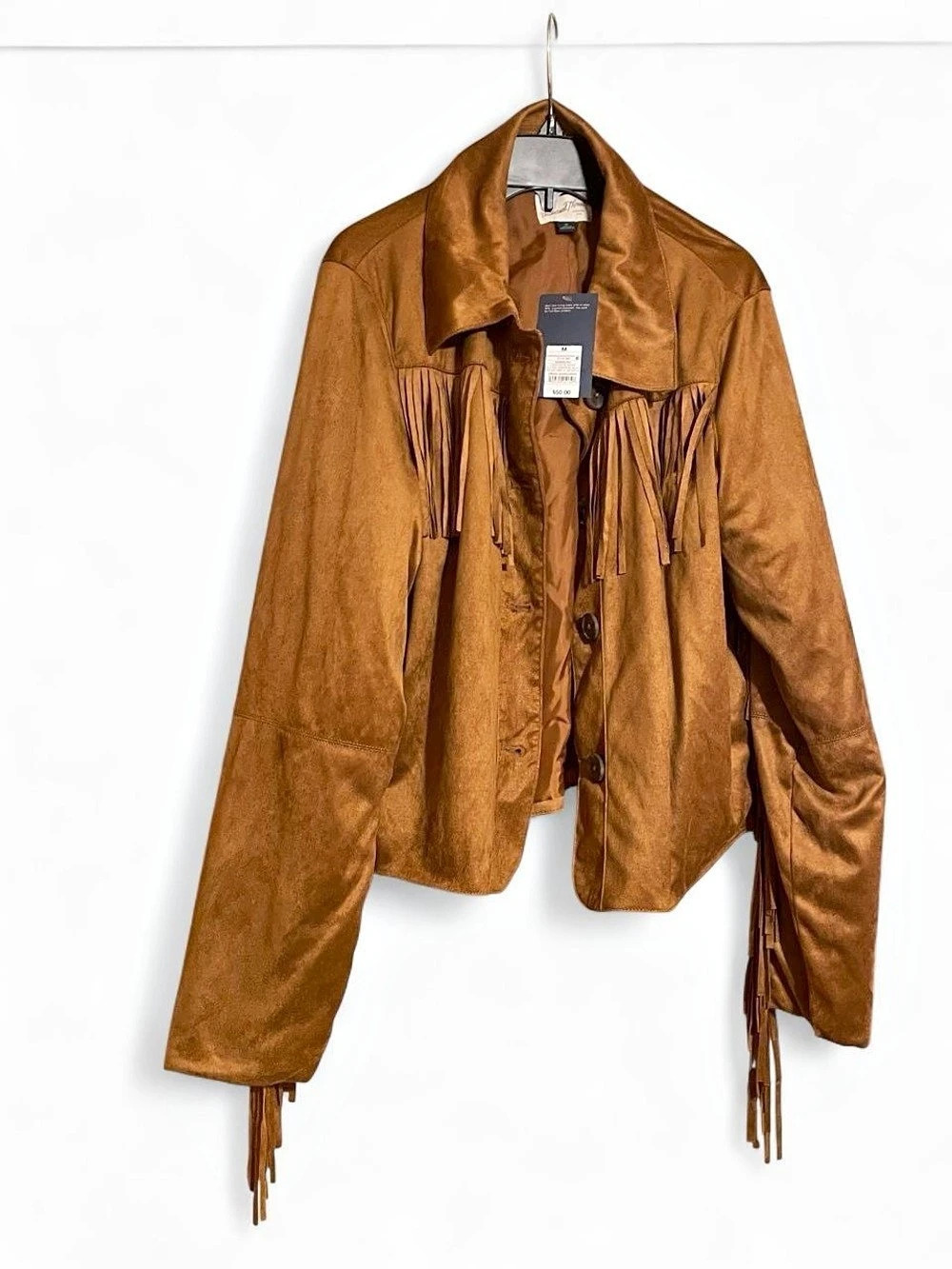 Universal Thread Fringe Jacket in Brown Size Medium NWT